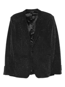 Однобортный пиджак с люрексом Reveres 1949, черный