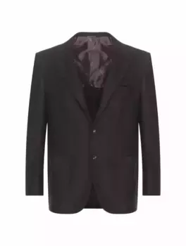 Однобортный пиджак с микроузором Kiton, серый