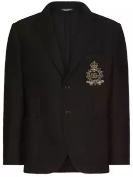 Однобортный пиджак с нашивкой DOLCE & GABBANA, черный