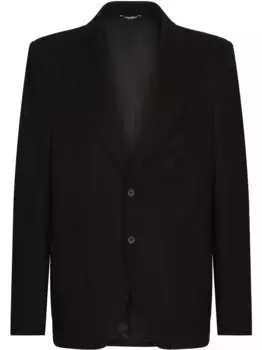 Однобортный пиджак с нашивкой DOLCE & GABBANA, черный