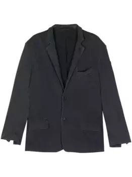Однобортный пиджак с нашивкой-логотипом BALENCIAGA, черный