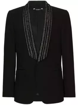 Однобортный пиджак с пайетками DOLCE & GABBANA, черный