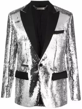 Однобортный пиджак с пайетками Philipp Plein, серый