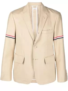 Однобортный пиджак с полосками RWB Thom Browne, бежевый