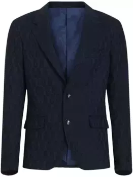 Однобортный пиджак с узором пейсли ETRO, синий