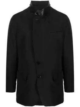 Однобортный пиджак с высоким воротником TOM FORD, черный