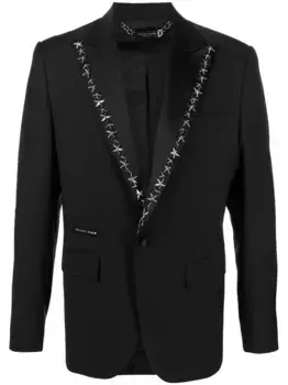 Однобортный пиджак с заклепками Philipp Plein, черный