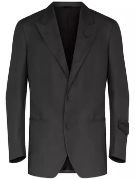 Однобортный пиджак с заостренными лацканами FENDI, серый