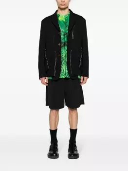 Однобортный пиджак с зубчатыми лацканами Comme des Garons Homme Plus, черный