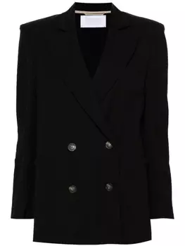 Однобортный пиджак с зубчатыми лацканами Harris Wharf London, черный