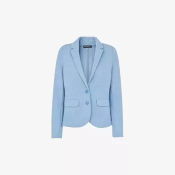 Однобортный пиджак Slim-Fit из хлопкового джерси Whistles, синий