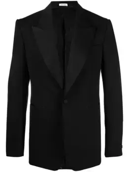 Однобортный пиджак строгого кроя Alexander McQueen, черный