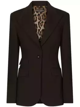 Однобортный пиджак строгого кроя DOLCE & GABBANA, коричневый