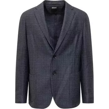 Однобортный пиджак строгого кроя Ermenegildo Zegna, Marine Blue