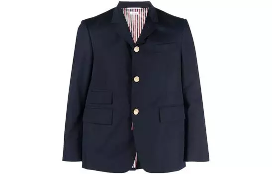 Однобортный пиджак строгого кроя THOM BROWNE, Marine Blue