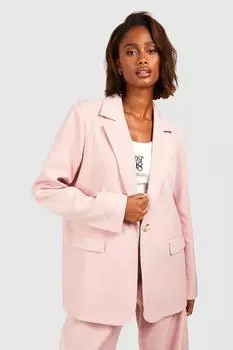Однобортный пиджак свободного кроя Boohoo, румяна