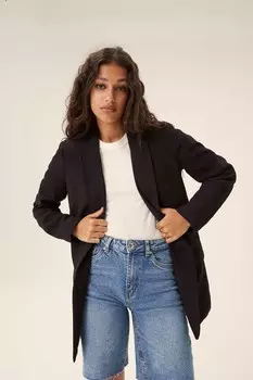 Однобортный пиджак свободного кроя Next, черный