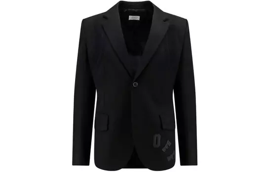 Однобортный пиджак университетского образца Off-White, черный