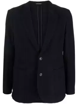 Однобортный пиджак в клетку EMPORIO ARMANI, синий