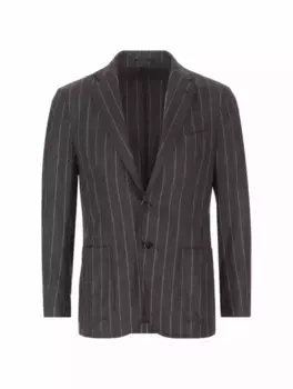 Однобортный пиджак в полоску Sartorio, серый