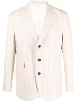 Однобортный пиджак в тонкую полоску Eleventy, нейтральный