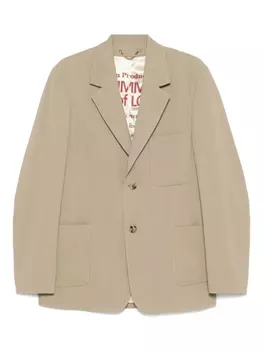 Однобортный пиджак в тонкую полоску Golden Goose, нейтральный