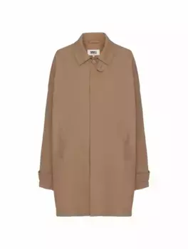 Однобортный плащ MM6 MAISON MARGIELA, бежевый