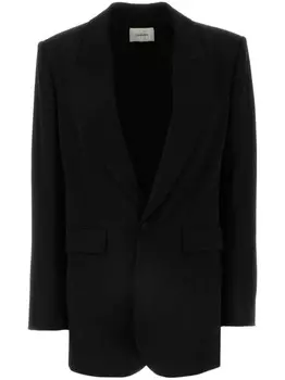 Однобортный шелковый блейзер Saint Laurent, черный