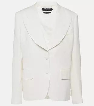 Однобортный шелковый пиджак Tom Ford, белый