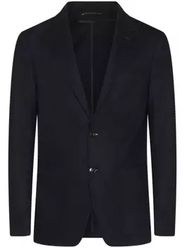 Однобортный шерстяной блейзер Canali, черный