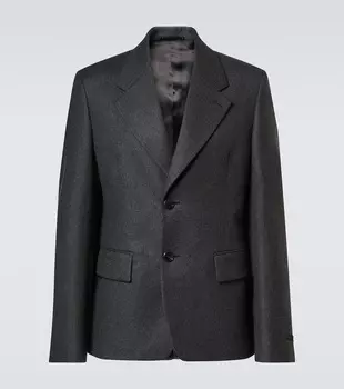 Однобортный шерстяной блейзер Prada, Ardesia