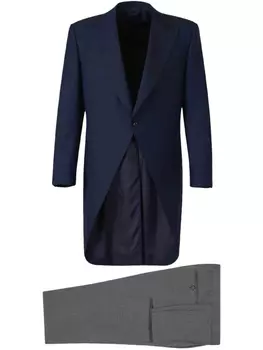 Однобортный шерстяной костюм Canali, синий