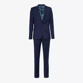 Однобортный шерстяной костюм Soho стандартного кроя с зауженными штанинами Paul Smith, темно-синий
