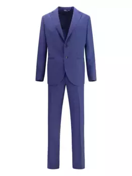 Однобортный шерстяной костюм в тонкую полоску GI CAPRI, синий