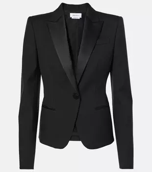 Однобортный шерстяной пиджак Alexander Mcqueen, черный