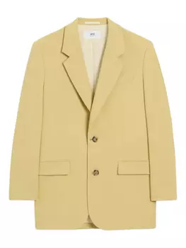 Однобортный шерстяной пиджак AMI Paris, желтый