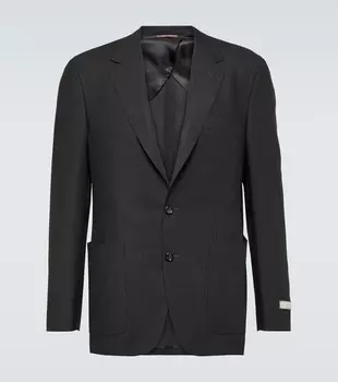 Однобортный шерстяной пиджак Canali, черный