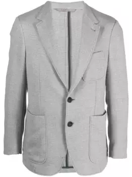 Однобортный шерстяной пиджак Canali, серый