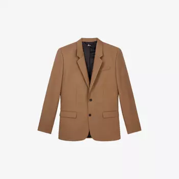 Однобортный шерстяной пиджак классического кроя The Kooples, оранжевый