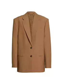 Однобортный шерстяной пиджак оверсайз Stella Mccartney, цвет tobacco