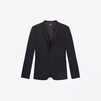 Однобортный шерстяной пиджак с острыми лацканами The Kooples, темно-синий