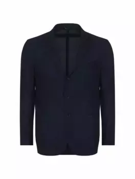 Однобортный шерстяной пиджак Sartorio, тёмно-синий