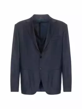 Однобортный шерстяной пиджак Sartorio, тёмно-синий