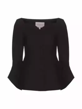 Однобортный шерстяной жакет Carolina Herrera, черный