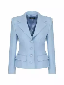 Однобортный шерстяной жакет Dolce&Gabbana, синий