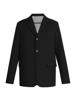 Однобортный шерстяной жакет Jil Sander, черный