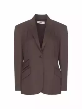 Однобортный шерстяной жакет Lvir, коричневый