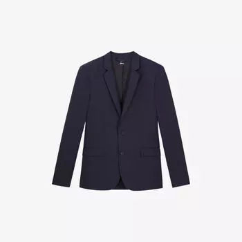Однобортный шерстяной жакет стандартного кроя The Kooples, темно-синий
