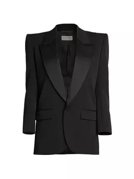 Однобортный смокинг цвета Grain De Poudre Saint Laurent
