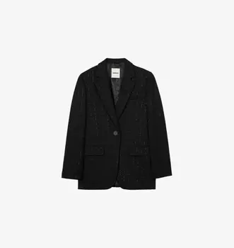 Однобортный тканый блейзер с зазубренными лацканами Sandro, мультиколор